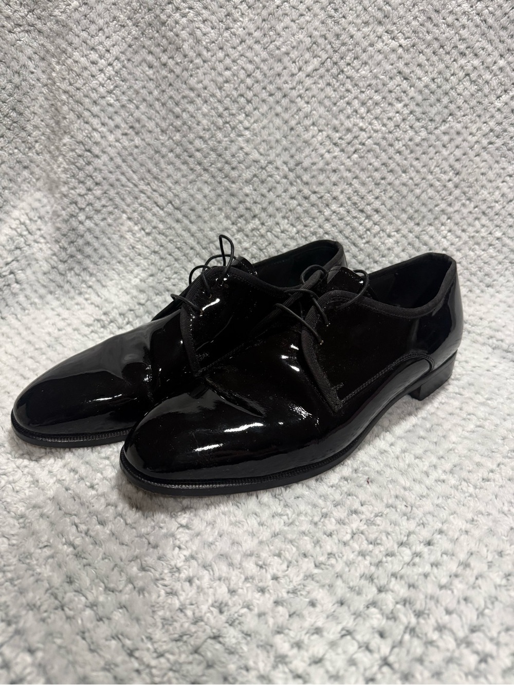 Pronto Uomo Black Patent Leather Derby Dress Shoes (Size 10)